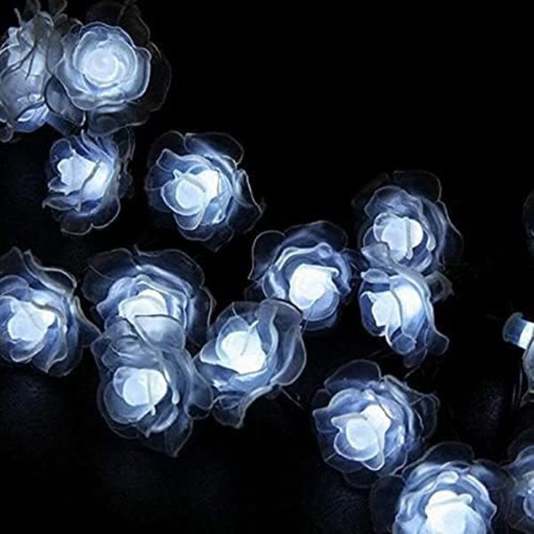 Solcelle-lysstreng, 30 LED Vandafvisende Roselys til Jule-/Havepynt Cool White