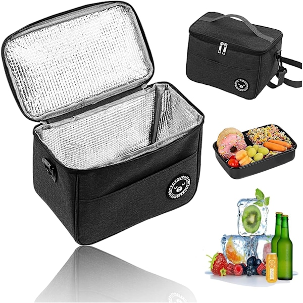 6 L kjølebag, isolert lunsjbag, vanntett, slitesterk og bærbar tote bag for arbeid, skole, strand, piknik
