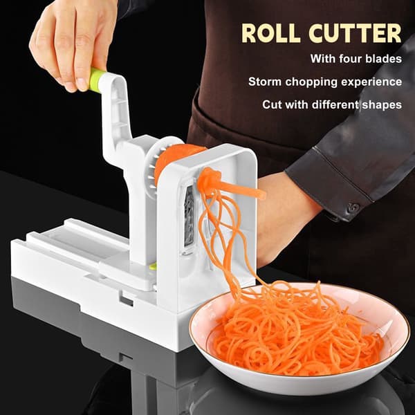 Grønnsakskutter og Spiralizer, Manuell Pastamaskin med Rustfritt Stål, Plast og ABS, for Sunn Kjøkkenbruk, Grønn, 10,5 cm
