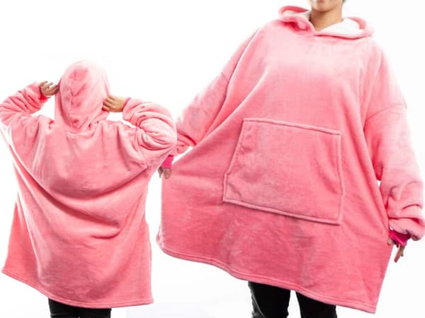 Oversized Hættetrøje med Hætte - Filt_jar Rosa pink