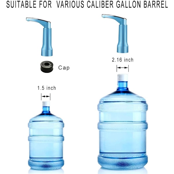 Elektrisk vannpumpe for 5-gallon bøtter, 2.16\" og 1.5\" diameter flasker (Gull)