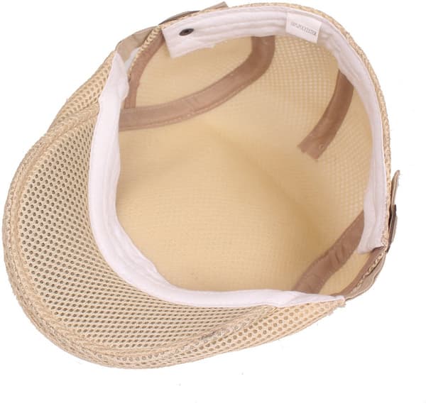 Herre Sommer Flat Cap, Åndbart Mesh, Justerbar 55-60 cm, Solskærm Til Golf, Gåture Og Rejser, Mørkegrå