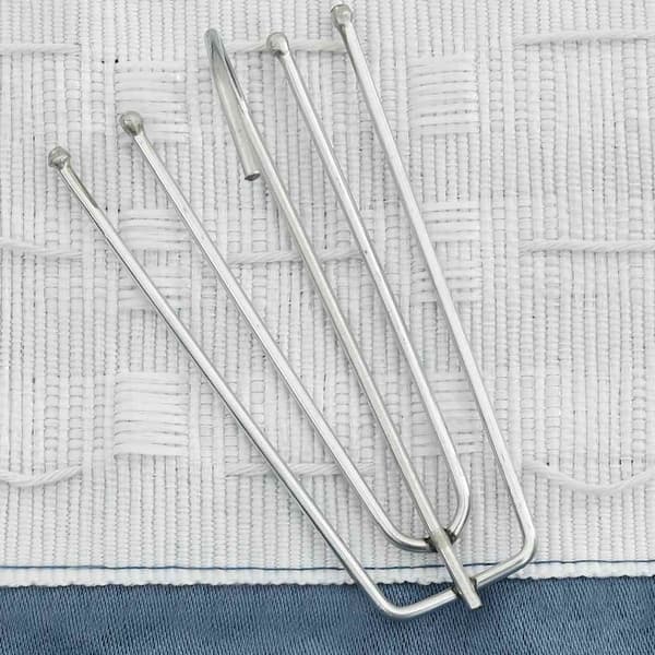 vidaXL Blackout Curtains with Hooks Linen Look 2 pcs Blue 140x245 cm Blå blue