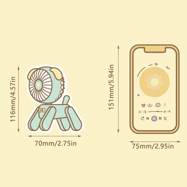 Mini sarjakuva lemmikkieläin tuuletin USB Sähkötuuletin BEIGE PEURA Peesi Beige deer-deer