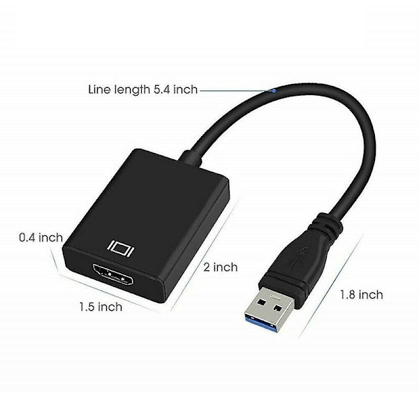 USB til HDMI Hunn Adapterkabel HD Bærbar Projektor Konverter Driver Gratis