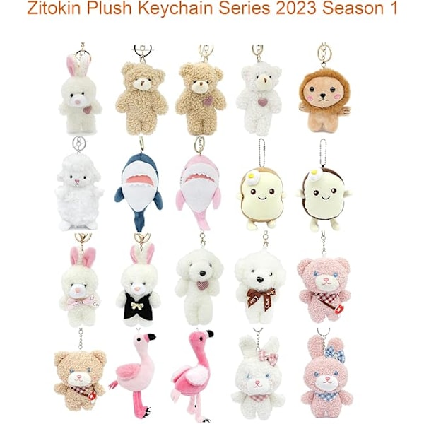 Lam Plysch Nøkkelring Leker for Barn, 5,5 tommer Fylt Saueull Plushie Ryggsekk Veske