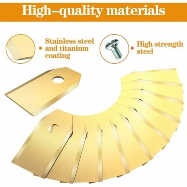 30 x Titanerstatningsblader for alle Husqvarna/Gardena/Yard Force/Automower Automowers, Heavy Duty (0,75 mm)