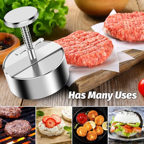 Köttpress - Burger Köttpress - Hamburgarepress - Rostfritt stål - Matform för köket