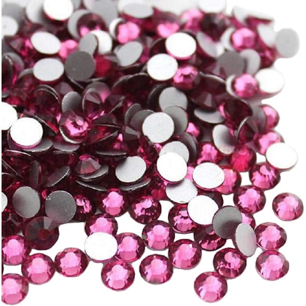 576 stk. limfikserede flade rhinsten glasdiamantsten til neglekunst håndværk dekorationer tøj sko Rose Rose 576pcs