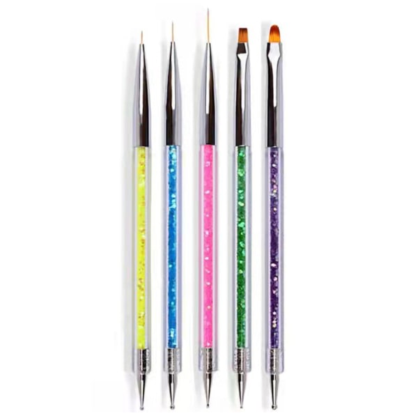 CDQ Nail Art Borstar, 5 stk Nagelborstar til Nail Art med negle