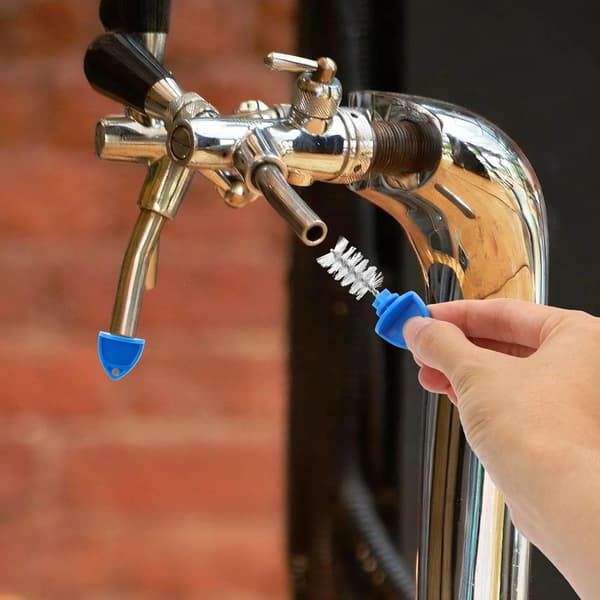 30 stk. ølkranplugg-børstesett, trekkølkranhette-deksler rengjøringsbørster for barkegerator, blå