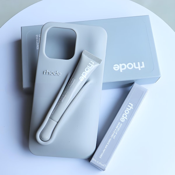 rhode 2-in-1 silikonikuori huulikiiltotelineellä, suojaava puhelinkuori yhteensopiva iPhonen kanssa, saatavana (9 värissä) Harmaa Gray Gray iphone15ProMax