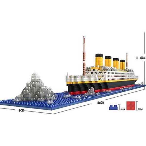 1860 stk Titanic-formede Byggeklosser Modellbyggesett