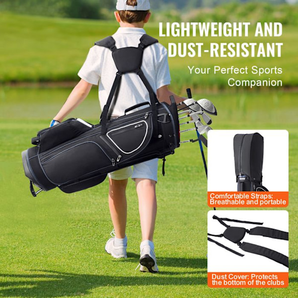 Golfbägi -VEVOR-330 x 220 x 890 mm - 14 lokeron jakajalla ja 13 taskulla - kahva ja irrotettava olkahihna