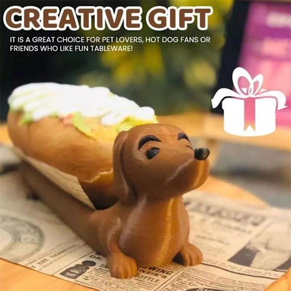 Varmkorv Dachshund Brett 2025 Ny Morsom Varmkorv Sushi Serveringsbrett - Gaver til Elskere Dark Brown