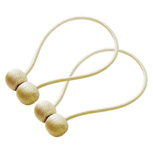 Magneettiset verhonpidikkeet punotusta polyesteriköydestä, kulta, 2 kpl Guld 2-Pack