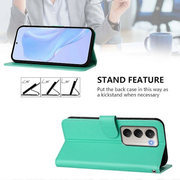 Xiaomi Redmi 15 5G Case - Solid Color Leather Wallet Case with Strap, Stand Function Protective Phone Case Green Green Green