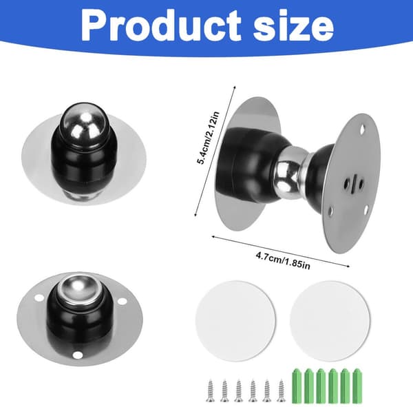 pieces - Dørstopper - Magnetisk dørfanger - Dør buffer - Innendørs dørstoppere - Magnetisk dørstopper - Rustfritt stål