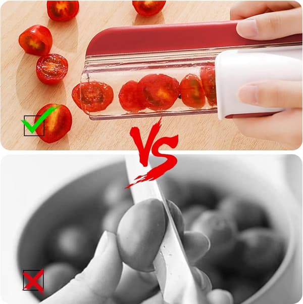 2-delt kutter - Tomatkutter - Fruktkutter - Druekutter - Jordbærkutter