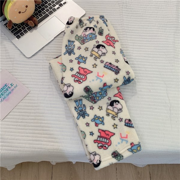 Kävelevät jumalahousut Flanellipyjama Voidaan Käyttää Ulkona Sarjakuva Korallifleece Laiskat Pyjamat Naisten Syksy Talvihousut Kotihousut MY906 MY906 4XL