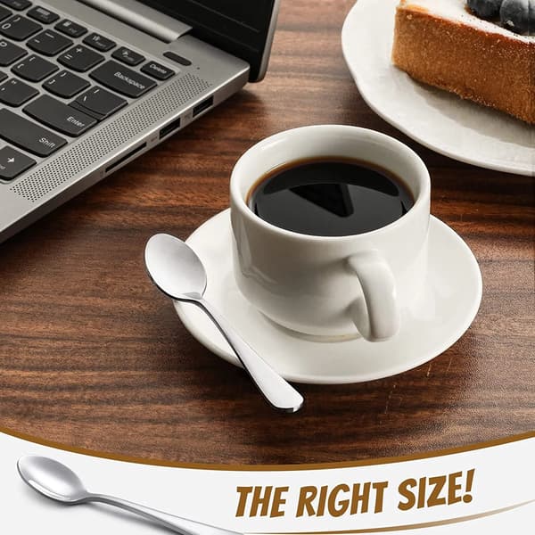 Demitasse espressoskeer 4 tommer rustfrit stål mini kaffe te dessert bestik til hjemmecafé, 12 stk.