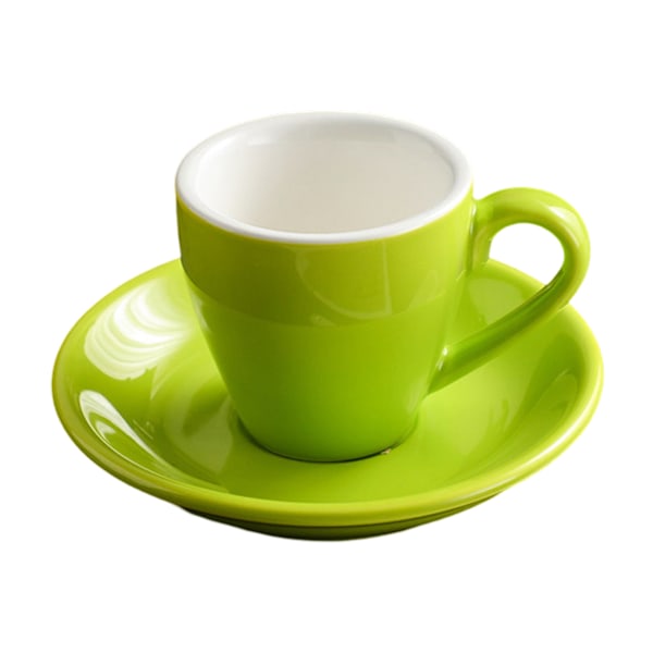 Porselensepressokopp med skål, espressokopp, 80 ml/2,7 oz Style 3