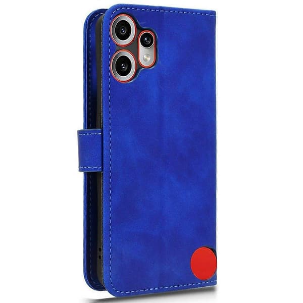För Nothing CMF Phone 2 Pro Läderfodral Hudkänsla Anti-Fall Plånboksfodral [BR]_jar Blue