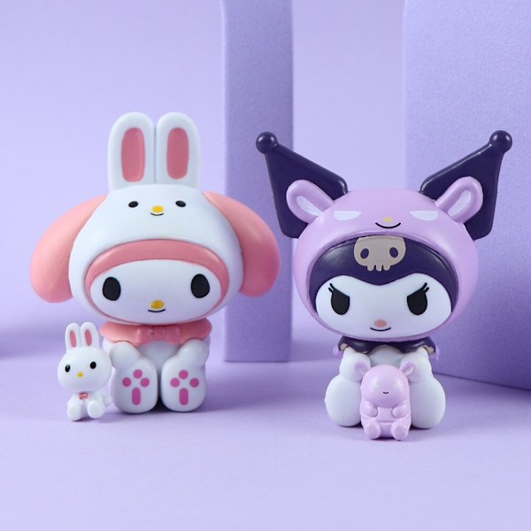 7kpl Sanrio My Melody Kuromi Hahmot Halattavat Kaveri Sarjan Figuuri Nukkeklut