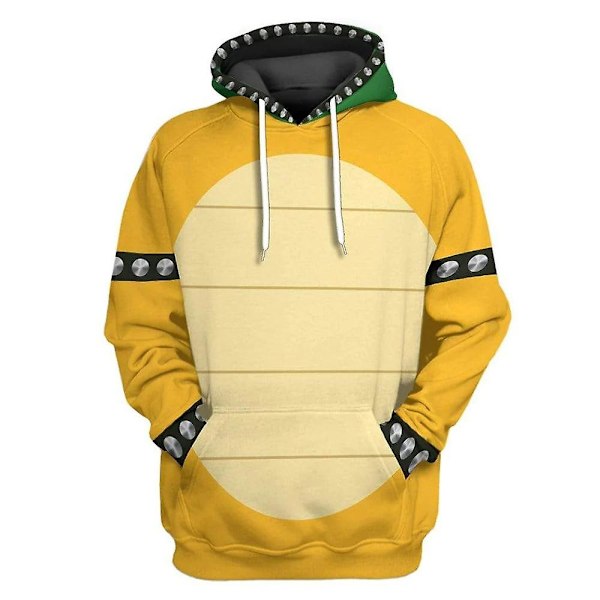 Mario Luigi Peach Bowser Donkey Kong Kostym Vuxna Hoodies Unisex Långärmad Tröjor Super Mario Bros Film Huvtröja Cosplay Kostymer Bowser Bowser L