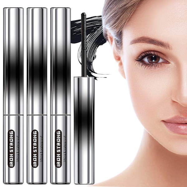 Borstfri metallmascara, borstfri mascara, tvättbar extra smal metallmascara, långvarig förlängande metallmascara utan kladd