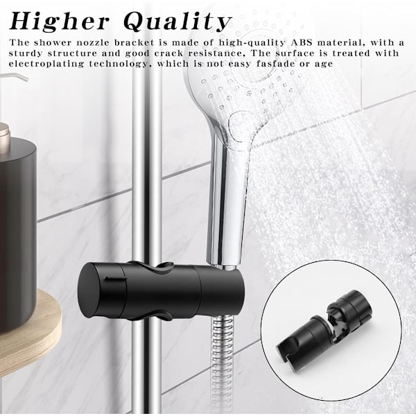 Dusjhodeholder - Dusjhodeholder - Dusjhode - Justerbar dusjhodeholder - Universal svart dusjhodeholder - Dusjhodeholder