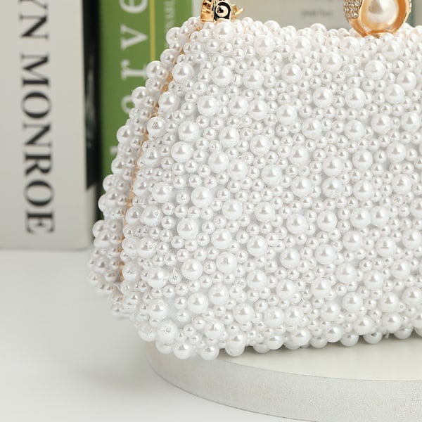 Pearl Handheld Dinner Handheld Handle Shoulder Bag Champagne
