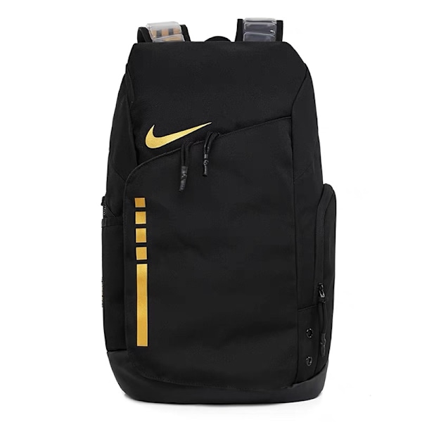 NIKE Stor Basketryggsäck, Elit Luftkudde Ryggsäck, Resväska, Träning, Fritidssportväska, Fitness Black gold