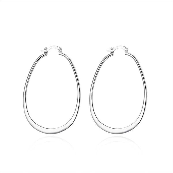 Dame sølv elegante ovalformede ekstra store kreoløreringer, 1 par_jarx