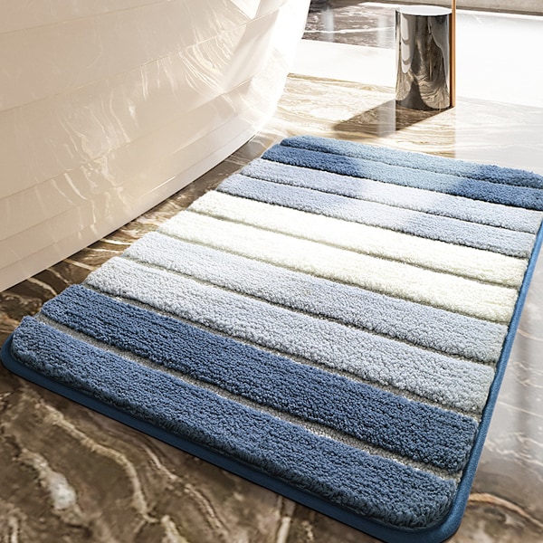Baderomsmatte, Sklisikker badematte for baderomsgulv og badekar, Superabsorberende badematter Plysj Shaggy Tepper Vaskbare matter for bad 60*90cm