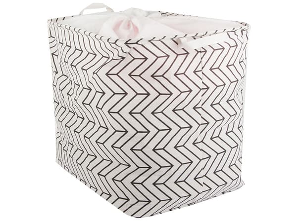 Sammenleggbar vaskekurv - 90L White_jar White Vit (Mönstrad)