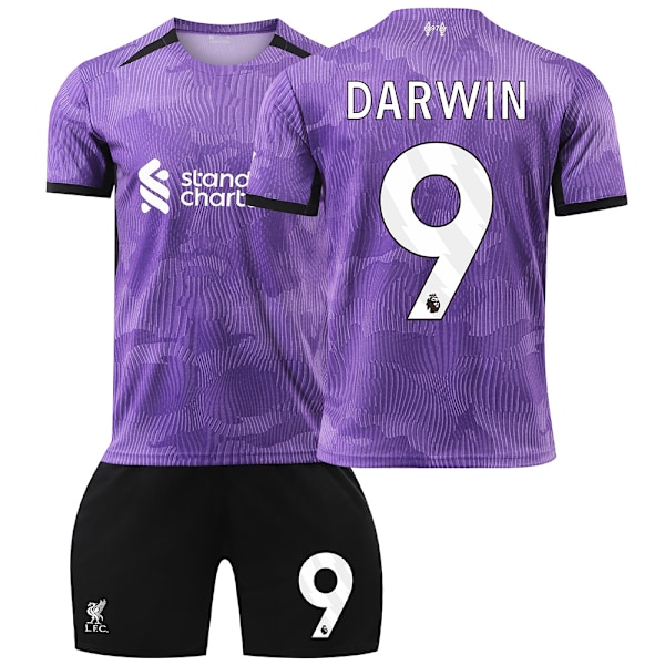 2023-2024 Liverpool 2nd Away Kit Barnset - Nr 9 DARWIN#S No.9 DARWIN No.9 DARWIN #S