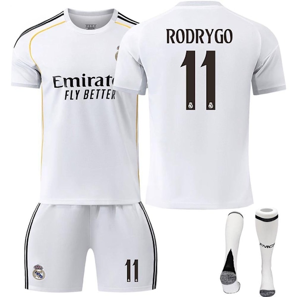 2526 Ny Real Madrid fodboldtrøje med korte ærmer til voksne og børn - Flere stilarter No.11 RODRYGO No.11 RODRYGO No.11 RODRYGO 24