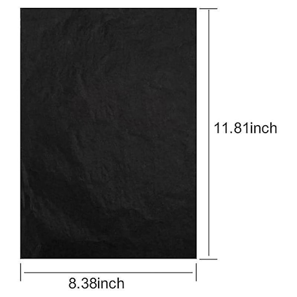 100 ark kolpapper, svart grafitpapper för att överföra mönster till trä, papper, canvas och tyg (FMY)-Perfekt