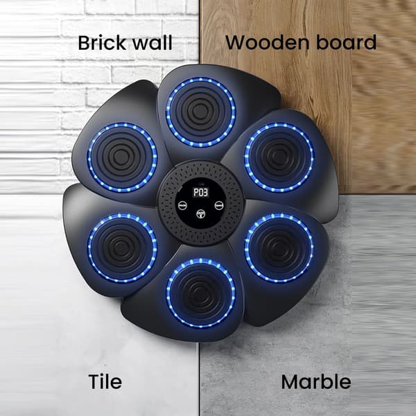 Musikboxningsmaskin, väggmonterad version med boxningshandskar_jar black
