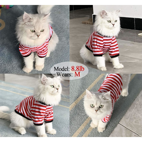 2-pack hundtröja, husdjurskläder, bomullsrandiga kläder, andningsbara mjuka tröjor för små, medelstora, stora hundar, Svart*1 & Röd*1 Black*1 & Red*1 Large