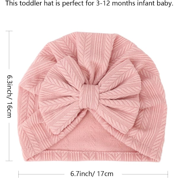 5-pack Baby Turbanhattar - Mjuka Knutska Bebis-mössor för Babyflickor och Småbarn 5 Pack Bow Set-67UK / 3-12 Months