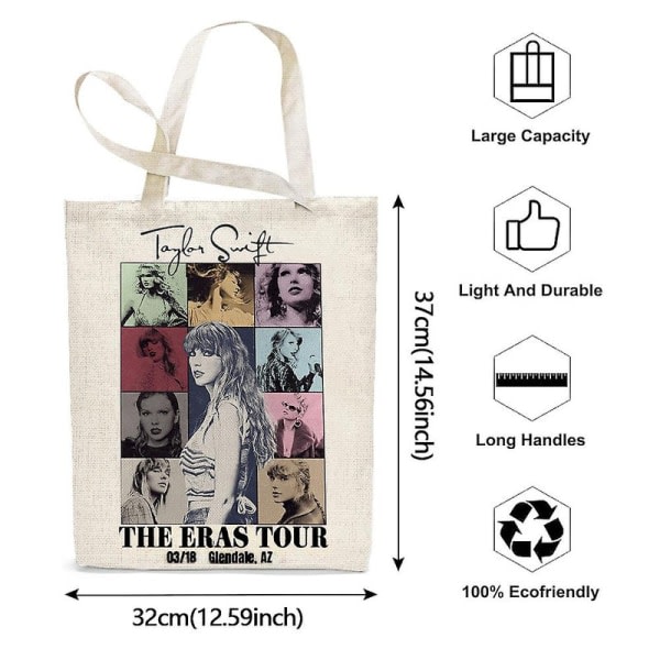 Taylor Swift Album-inspirerte Tote-vesker for kvinner Bærbare arrangører Musikkelskende Merch-fans Swiftie-gave DB