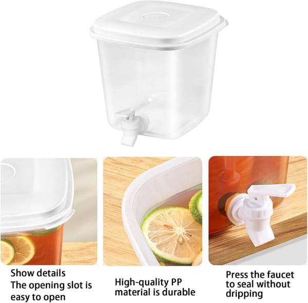 Vattendispenser - 3,5L Vattendispenser med lock - Vattenkran - Dryckeshink - Dryckesmaskin med kran - Lemonaddispenser