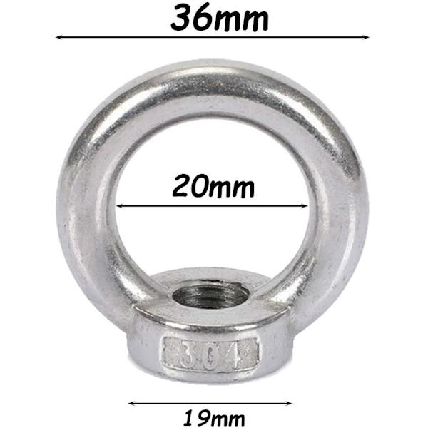 10 st M8 lyftögla mutter rostfritt stål ögla mutter silver hona ringmutter fästelement