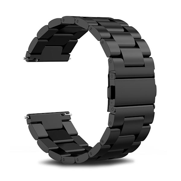 20mm Samsung Gear S2 Classic urrem 20mm sort rustfrit stål