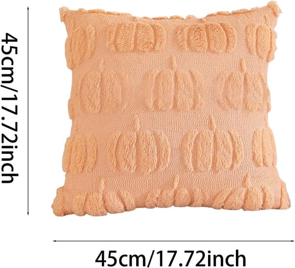 2-pak græskarkuddebetræk 45x45 cm. Bløde efterårs- og halloweenpynt til sofa, seng og bil.—jarx Färg	b