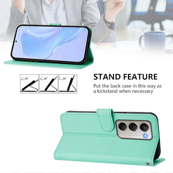 Xiaomi Redmi 15 5G Case - Solid Color Leather Wallet Case with Strap, Stand Function Protective Phone Case Light g Light green Mint Green