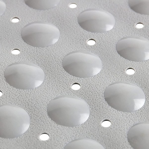 Curved Dusch-/Badmatta, Halkfri, Mögelresistent, för Walk-In Duschutrymme, (Grå, 54 x 54 cm)
