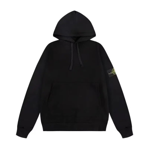 Sten Trendig amerikansk Stone Island-emblem Hættetrøje i ren bomuld til mænd Kvinder High Street løs kappe hoodie GRÅ GRÅ XL GRAY XL